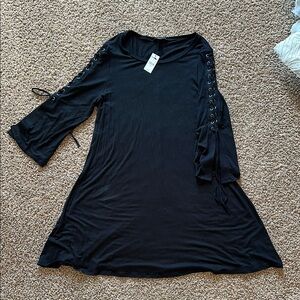 Express Black Bell-Sleeve Dress